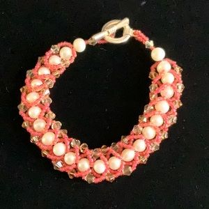 Swarovski and pearl bracelet